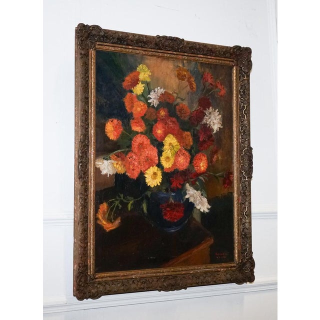 Russel White, Still Life with Floral Bouquet, 1953, Painting, Framed For Sale - Image 9 of 12