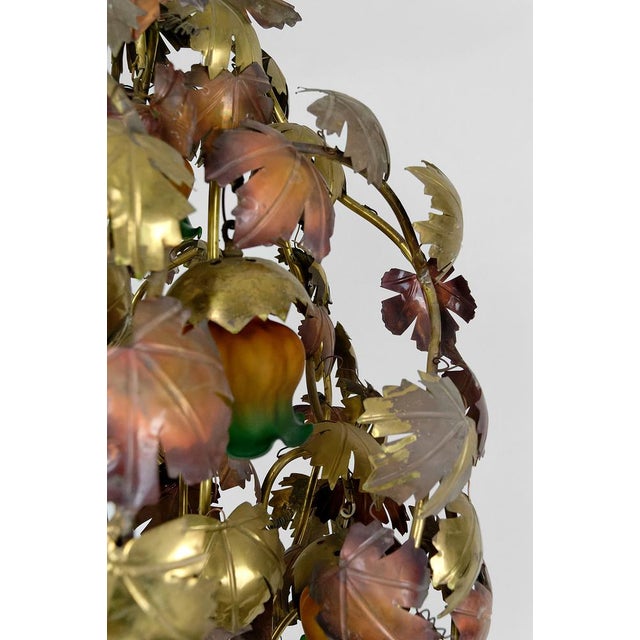 Vintage Hollywood Regency Vine Floor Lamp in Patinated Metal, 1960 For Sale - Image 12 of 16