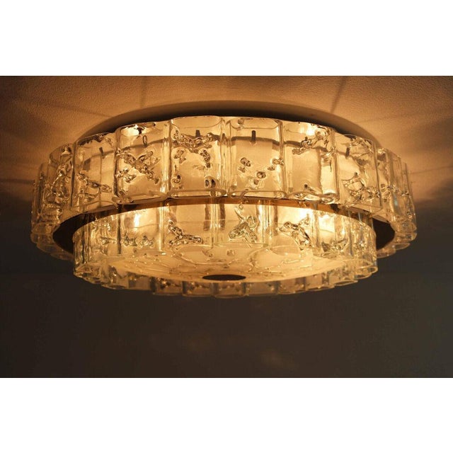 Large Space Age Ceiling Lamp in Ice Glass with 48 Tubes from Doria, 1960s For Sale - Image 6 of 14
