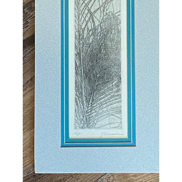 Vintage 1990’s Original Pencil Signed Peacock Matted Artist’s Proof Narrow Art Drawing 23”x7” For Sale - Image 12 of 12