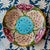 Rare French majolica dahlia plate, with vibrant colors.