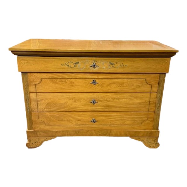 French Charles X Commode With Silver Inlay For Sale
