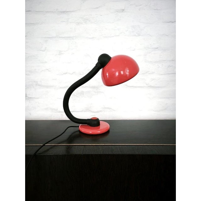 Postmodern Vintage German V3925/01 Red Desk Lamp by Klaus Hempel for Hustadt Leuchten, 1970s For Sale - Image 3 of 10