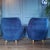 Textile Set of Italian Armchairs in Cobalt Blue and Cream, 1960 For Sale - Image 7 of 8
