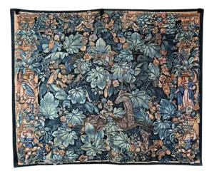 French Tapestry with Deer and Florals
