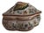 Vintage Ceramics Ancos Hand Painted Ceramic 2 Piece Covered Dish Portugal For Sale