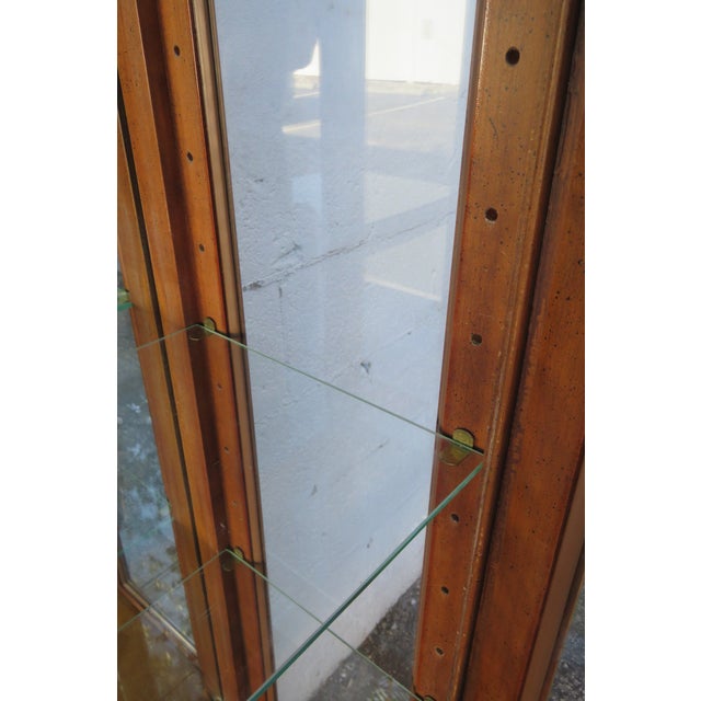 Wood Hollywood Regency Tall Maple Bookcase Display Shelf Cabinet 5902 For Sale - Image 7 of 12