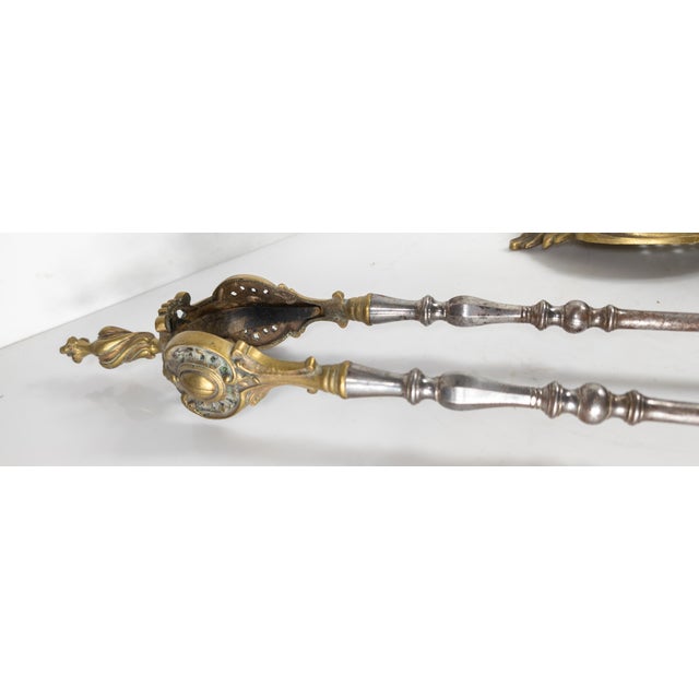 19th Century French or Austrian Bronze Rococo Revival Fireplace Tool Set For Sale - Image 15 of 18