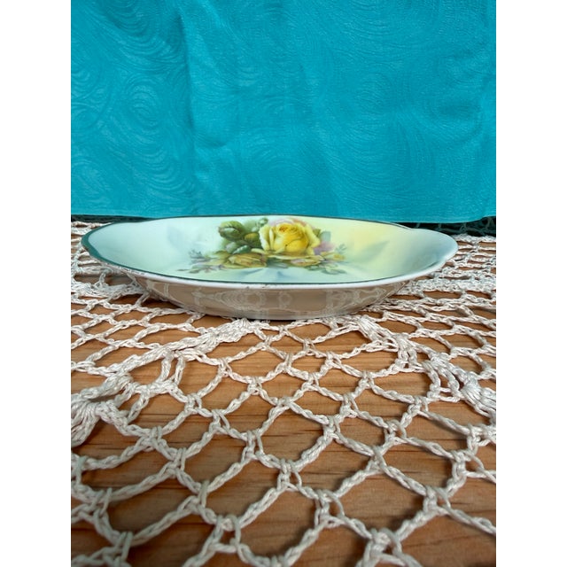 Art Deco 1930s Art Deco Porcelain Hand Painted Candy Dish For Sale - Image 3 of 6