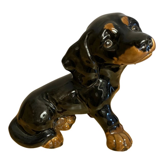 Vintage Goebel Black & Tan Daschund Figurine For Sale