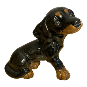 Vintage Goebel Black & Tan Daschund Figurine