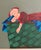 Red Harry Dunn, Whimsical Harry Dunn Painting Sleeping Girl Mid Century Americana Folk Art For Sale - Image 8 of 12