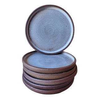Stoneware Plates by Jean and Norbert Pierlot for Ratilly, Puisaye, 1970s, Set of 6 For Sale
