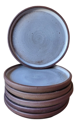 Stoneware Plates by Jean and Norbert Pierlot for Ratilly, Puisaye, 1970s, Set of 6