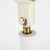 Mid-Century Modern Tall Brown Dots Porcelain Table Lamp With Torchiere Shade For Sale - Image 3 of 5