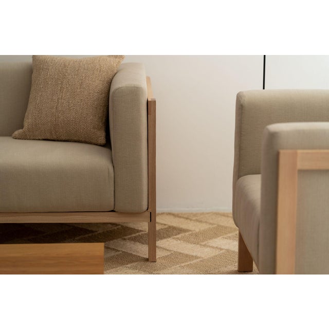 Two-Seater Sofa in Walnut and Anthracite Fabric by Julien Renault For Sale - Image 12 of 15