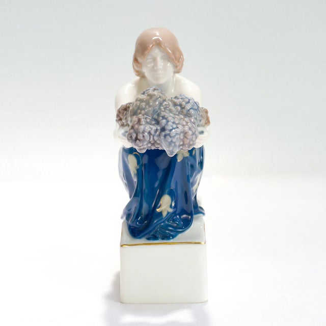 Antique Art Nouveau Rosenthal Porcelain Figurine of the Grape Bearer by Marcuse For Sale In Philadelphia - Image 6 of 12