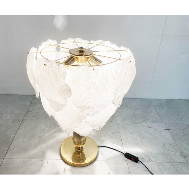 Vintage Murano Leaf Table Lamp, 1970s For Sale - Image 9 of 12