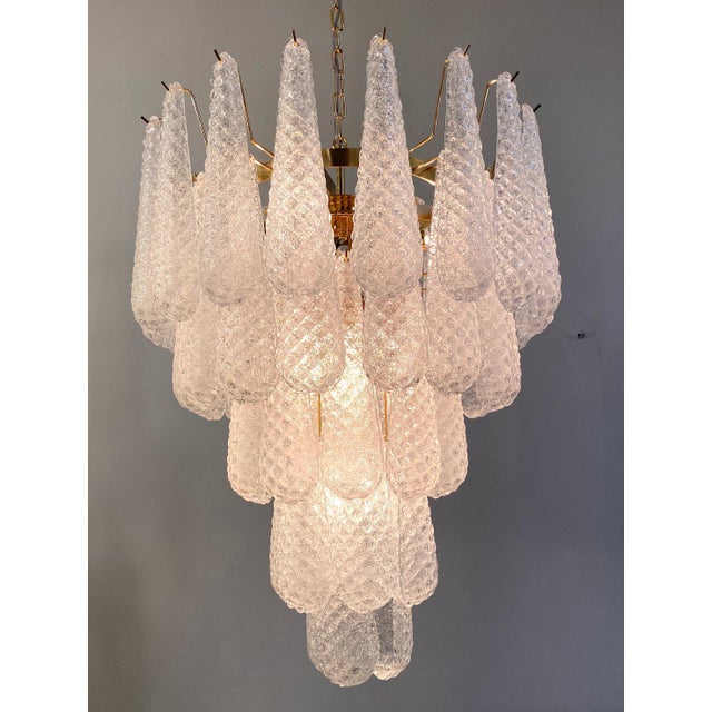 Italian Modern Murano Chandelier with 52 Glass Petals Drop, 1970s For Sale - Image 11 of 13