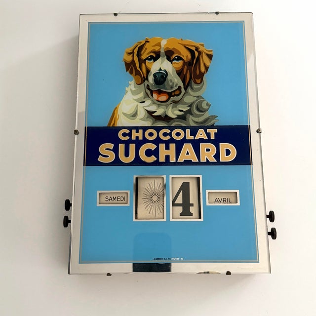 Sky Blue 1960’s Swiss Chocolat Suchard Perpetual Wall Calendar For Sale - Image 8 of 10