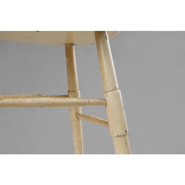 Cream Rustic White Stool, Belgium, 1930s For Sale - Image 8 of 11