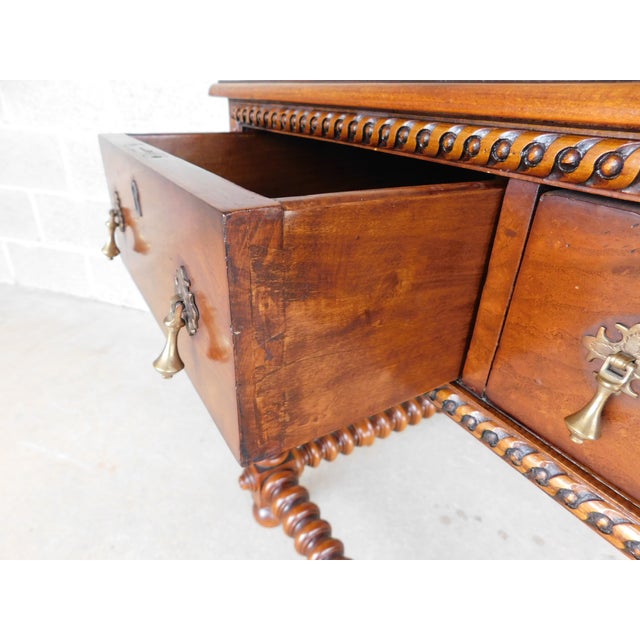 Early 21st Century Scott Thomas Baroque Style Inlaid Library Table For Sale - Image 5 of 16