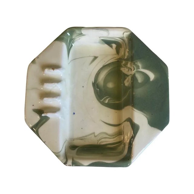 Vintage Green Swirl Octagonal Catchall or Ashtray, Circa 1977 For Sale - Image 11 of 11