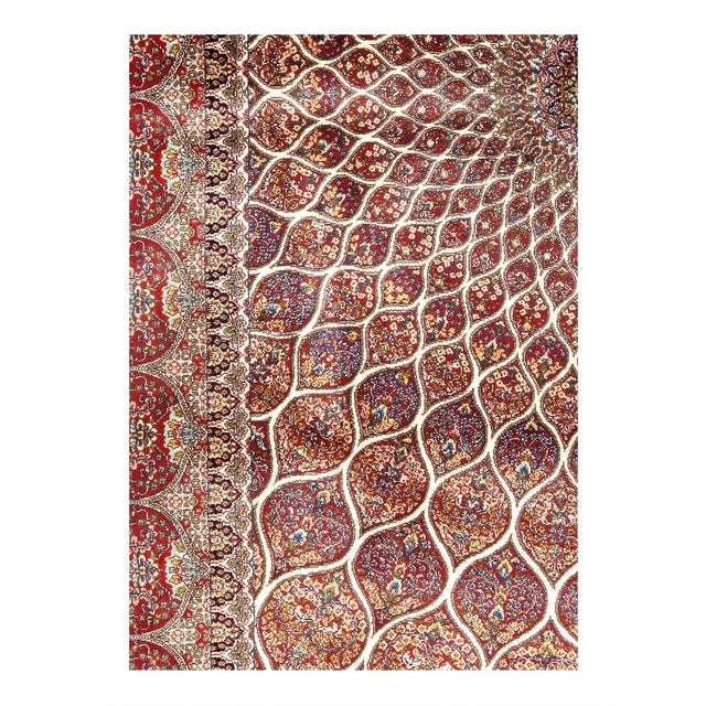 Qum Design Viscose on a cotton foundation with a medallion This rug has a dense, soft pile, and excellent quality, to...