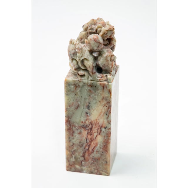 Early 20th Century Chinese Soapstone Dragon With Egg Chop Seal For Sale - Image 5 of 10