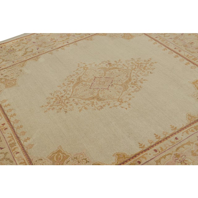 Antique Amritsar Square Rug With Medallion and Floral Patterns From Rug & Kilim For Sale In New York - Image 6 of 7