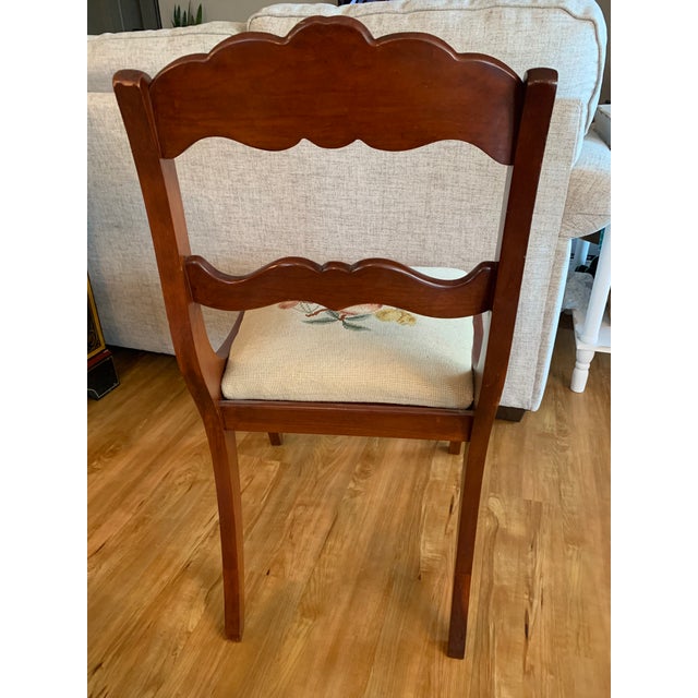 Vintage Consider H. Willett Furniture Company Victorian Rosette Carved Cherry Dining Chairs With