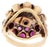 Metal 14k Gold and Ruby Cluster Cocktail Ring For Sale - Image 7 of 9