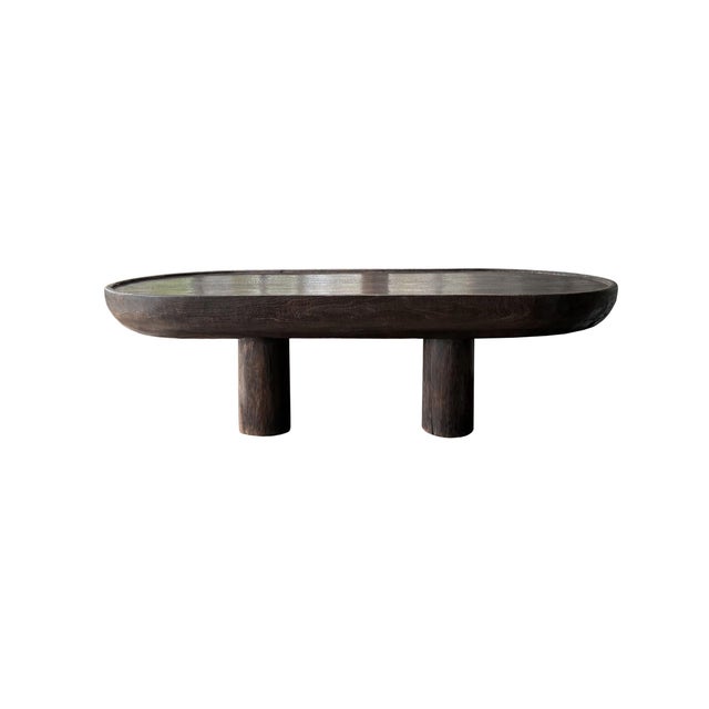 Not Yet Made - Made To Order Sculptural Round Table: Solid Mango Wood, Espresso Finish, Modern Organic For Sale - Image 5 of 8