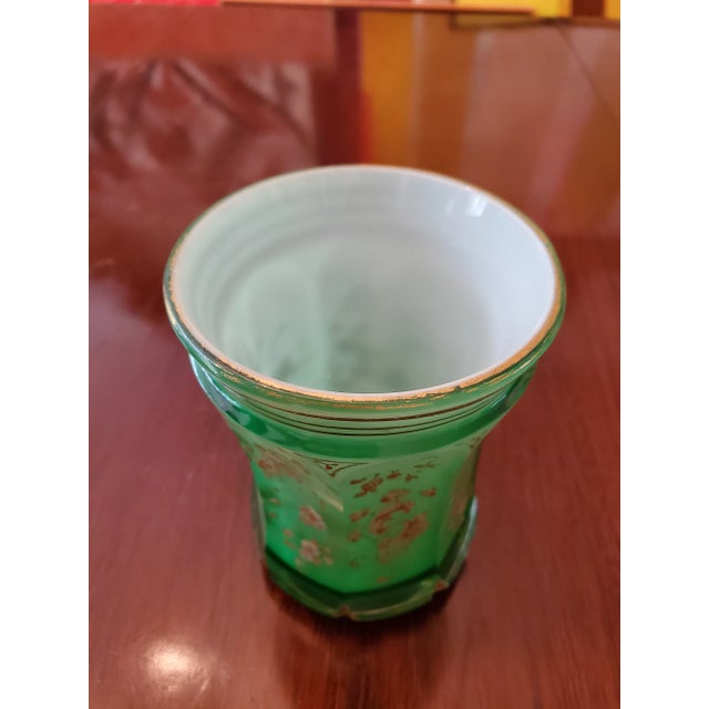 Antique Bohemian Glass Moser Overlay Spa Glass Goblet For Sale In Boston - Image 6 of 6