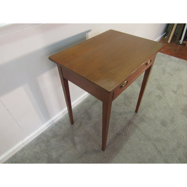 Item: Kittinger Williamsburg Adaptation solid mahogany console table. Age: 1980's. Details: Dovetailed drawer. Condition:...
