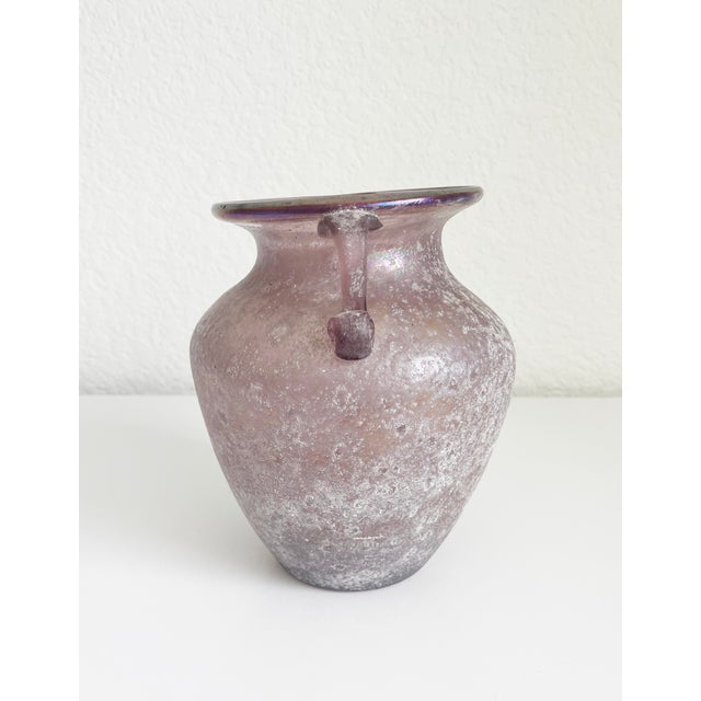 Late 20th Century Scavo Glass Vase, Italian Seguso Murano Style For Sale - Image 5 of 11