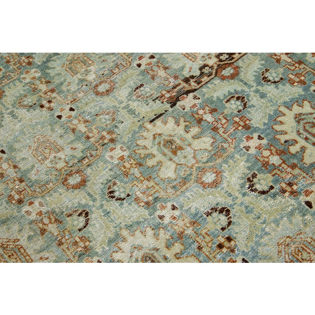 Handmade Blue Antique Wool Runner Persian Hamadan With Allover Pattern For Sale - Image 10 of 10