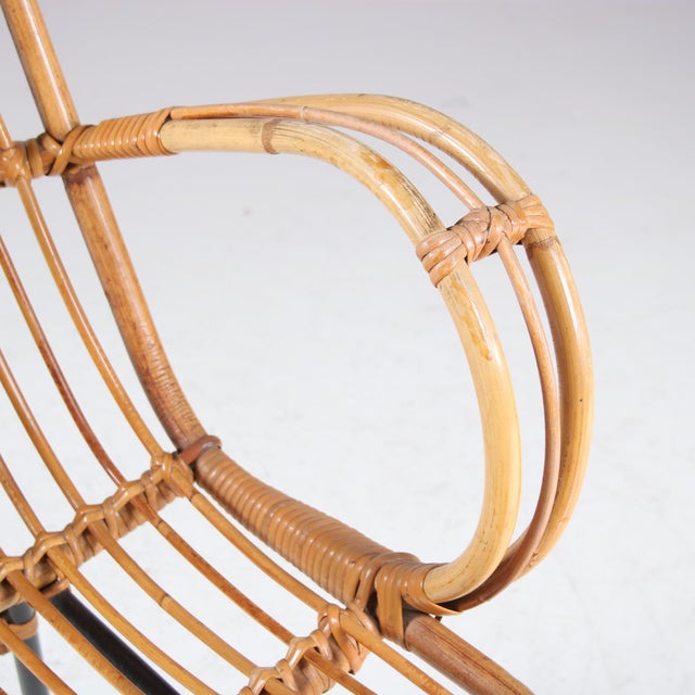 Rattan Chair by Gebroeders Jonkers for Noordwolde, Netherlands, 1950s For Sale - Image 4 of 10