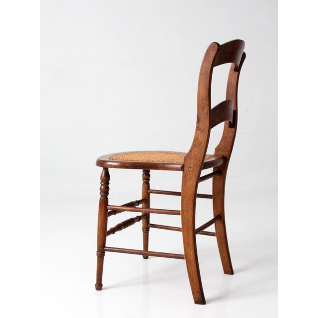Antique Victorian Cottage Cane Seat Chair For Sale - Image 9 of 12