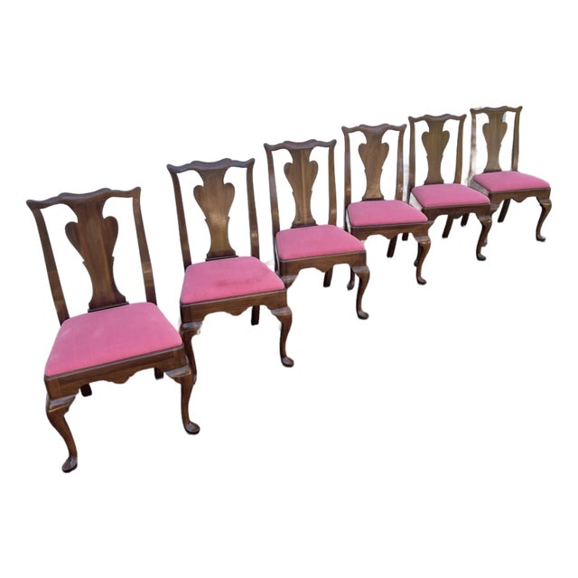 Vintage Statton Queen Anne Centennial Cherry Dining Chairs Set of 6 For Sale