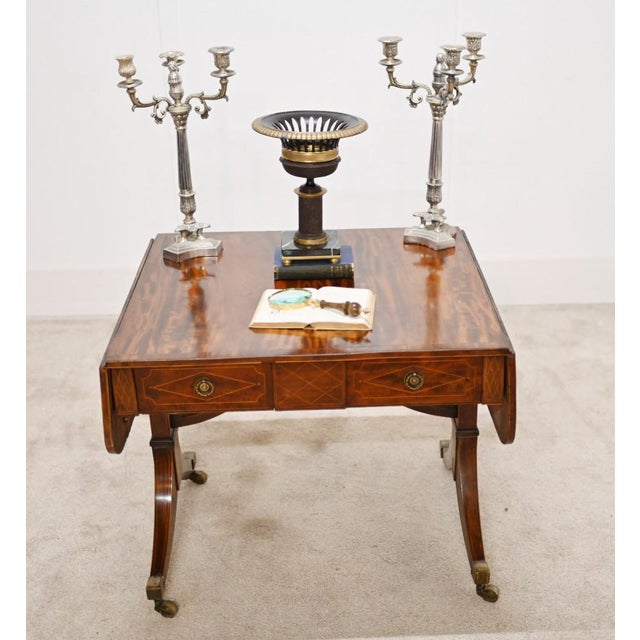 Regency Sofa Table in Mahogany For Sale - Image 4 of 14
