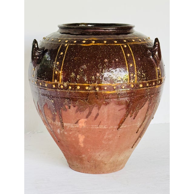 Asian Antique 19th Century Glazed Ceramic Martaban Jar From Burma For Sale - Image 3 of 15