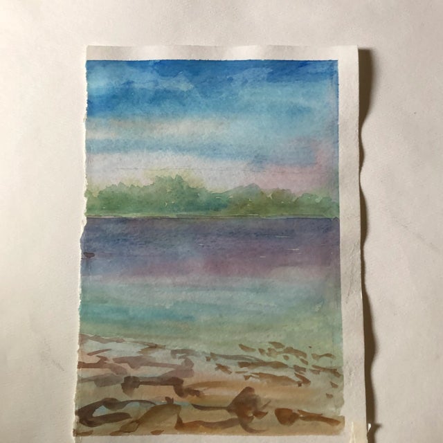 Contemporary Original Vintage Female Portrait Watercolor Painting 1980’s For Sale - Image 3 of 4