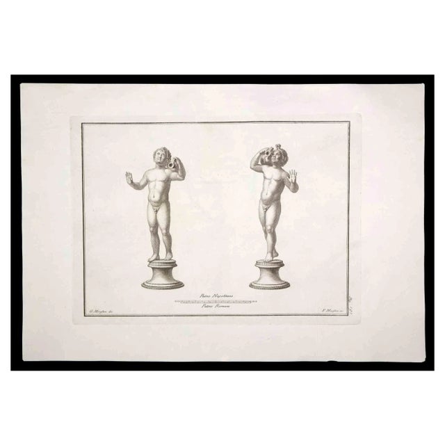 F. Morghen, Ancient Roman Statues, Original Etching, 18th Century For Sale