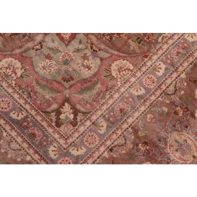 Shabby Chic Herritage Kashan Pak-Persian Ivory/Brown Wool Rug - 9'2'' X 12'1'' For Sale - Image 3 of 9
