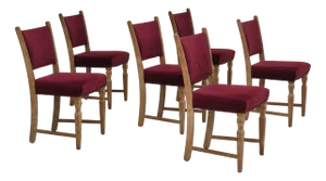 Danish Dinning Chairs in Oak Wood, 1970s, Set of 6
