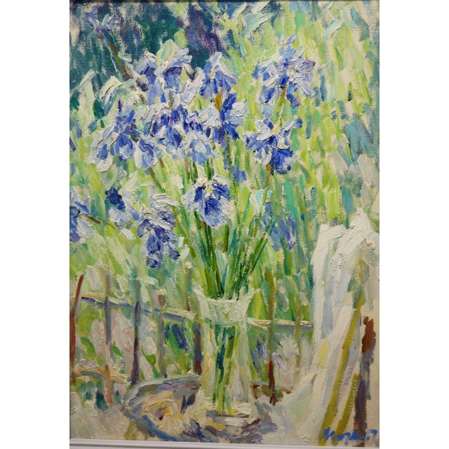 Iris, van gogh,impressionists, nature,purple, green,garden georgij moroz (dneprodzerzinsk, ucraina, 1937 - st. Petersburg,...