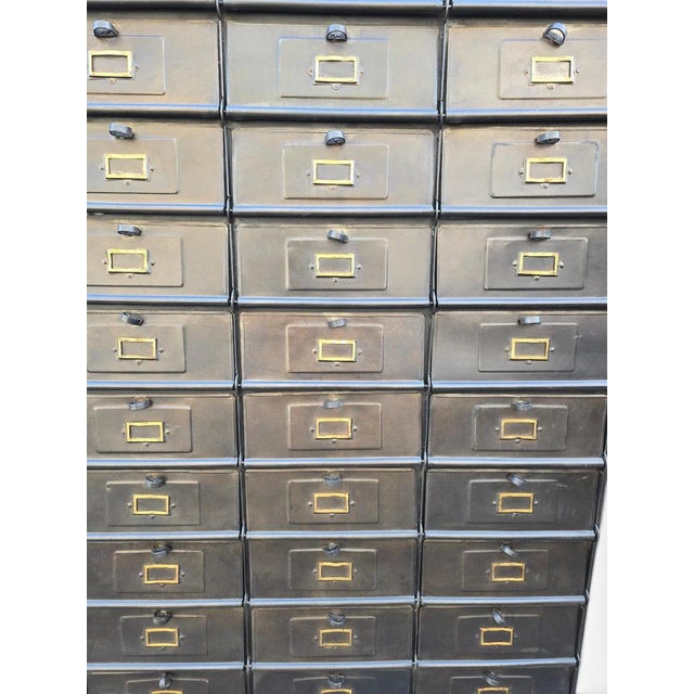 Black Vintage French Industrial Steel Filing Cabinet by Strafor, 1930 For Sale - Image 8 of 14