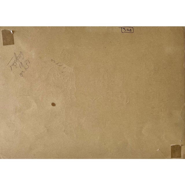 David Burliuk, Modernist Conte Crayon Drawing Beach Scene David Burliuk Russian Futurist, c.1940's For Sale - Image 11 of 11