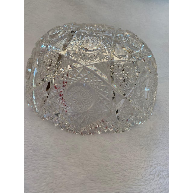 American Vintage Mid 20th Century American Brilliant Cut Glass Bowl For Sale - Image 3 of 6